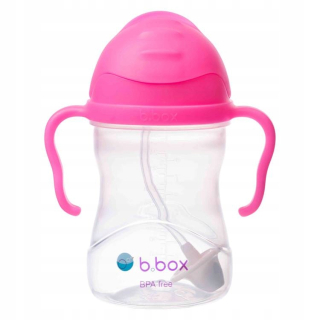 B.Box BB00511 fľaša na vodu so slamkou, 240 ml, ružová